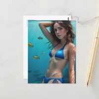 Sexy Blue Bikini Postcard