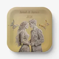 Bride & Groom Wedding Gifts Paper Plates