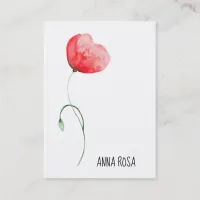 *~* Red Poppy Floral Wedding Event Planner Simple Business Card