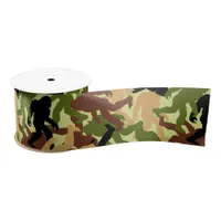 Sasquatch Camouflage Patterned Bigfoot Party Satin Ribbon