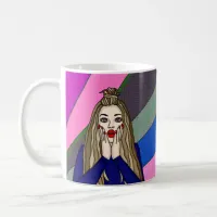 WTF Life? Funny Pop Art Woman Surprised  Coffee Mug