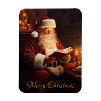 Vintage Santa Reading a Book Magnet