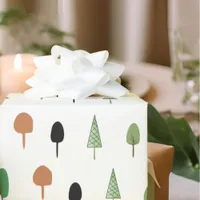 Whimsical Forest Minimalist Tree Pattern Wrapping Paper