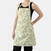 Delicate Greenery Cream n Blush Botanical Pattern Apron