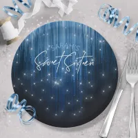 Cascading Lights Sweet 16 Blue ID790 Paper Plates