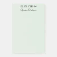 Simple Elegant Pale Sage Green Garden Designer Post-it Notes