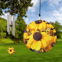 Bright yellow Black-Eyed Susan Wind Chime