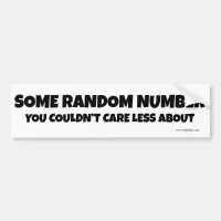 Some Random Number No Marathons Here Bumper Sticker