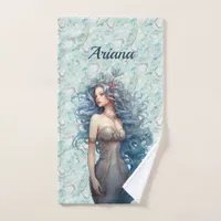 Beautiful Blue-Haired Mermaid  Bath Towel Set