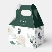 Elegant Boho Emerald Greenery Foliage Wedding Favor Boxes