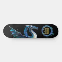 *~* Metallic AP88 Elemental Golden BLUE Dragon  Skateboard