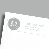 Gray Personalized Custom Monogrammed Label