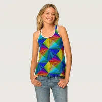 Circular Gradient Rainbow Tank Top