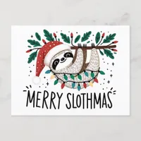 Adorable Merry Slothmas Postcard