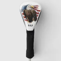 *~* American Flag .. Initials USA Bald Eagle AP16 Golf Head Cover