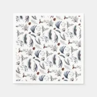 Elegant Winter Pine Botanicals Holiday Napkins