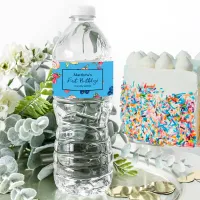 First Birthday Party Sweet One Blue Mixed Fruit Water Bottle Label