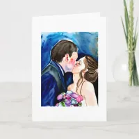 Congratulations | Wedding Kiss Watercolor Art Card