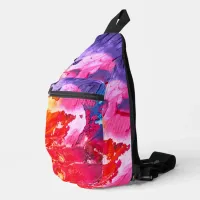 Colorful Modern Abstract Paint All-Over-Print Sling Bag