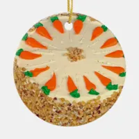 Merry Christmas Carrot Cake Food Photo  Ceramic Ornament