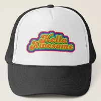 Hella Awesome Retro Style Slogan Trucker Hat