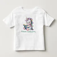 Future Bookworm Unicorn Reading Baby  Toddler T-shirt