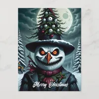 Horror Snowman Christmas Holiday Postcard