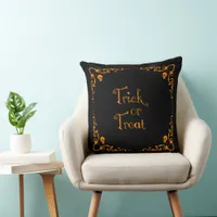 Pumpkin Orange Trick or Treat Throw Pillow