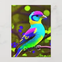 Fantasy Brightly Colored Bird Postcard