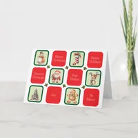 Cute Christmas and Holiday Wishes in Squares  Card