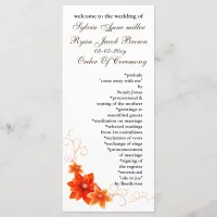 autumn Wedding program