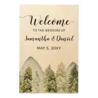 Rustic Mountains Pine Wedding Welcome Sign