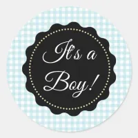 Large It's a Boy! Baby Shower Blue  Stickers