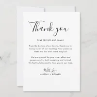 Simple Clean Typography Modern Minimalist Wedding Thank You Card