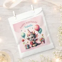 Girl's Dragon Themed Birthday Party Favor Bag