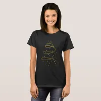 Abstract Sparkling Gold Christmas Tree T-Shirt