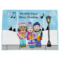 Children Christmas Carolers Holiday Seasonal Large Gift Bag