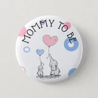 Mommy To Be Elephant Baby Shower Button