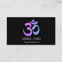 *~* So Modern Elegant Yoga Instructor Om Symbol Business Card