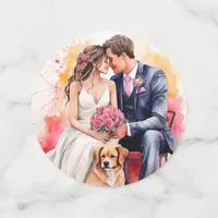 Beautiful Wedding Couple Watercolour Confetti