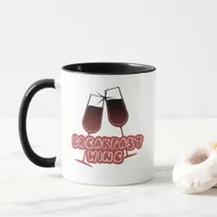 Breakfast Wine Funny Cute Black and Red Quote  Mug