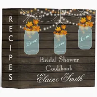 barnwood fall maple leaves Mason Jar Recipe Folder