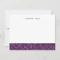 Faux Purple Gold Glitter Thank You Card