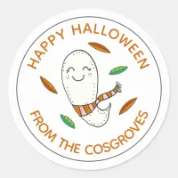 Cute Ghost Halloween Treat Bag  Classic Round Sticker