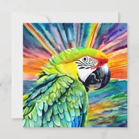 Cute AI Generated Watercolor Style Green Parrot