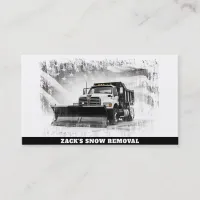 *~* Black White Snow Removal Truck Flag AP74 Business Card
