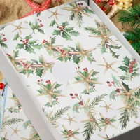 Starfish and Holly Tropical Christmas Beach  Tissue Paper