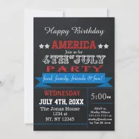 Chalkboard July 4th Holiday party Invitation