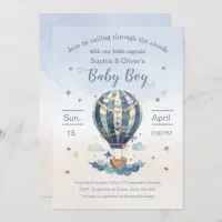 Anchor Hot Air Balloon Watercolor Boy Baby Shower