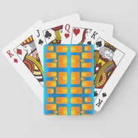 Minimalism Abstract Aqua and Bright Orange Poker Cards